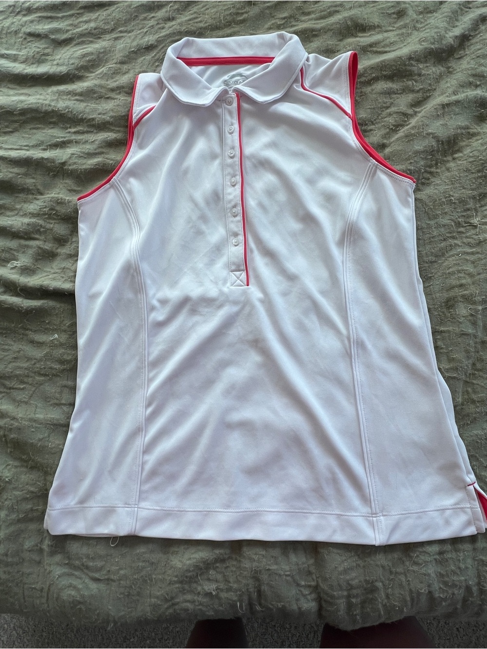 Slazenger Women’s White/Pink Golf Tennis Pickleball Polo Tank Size M Sporty